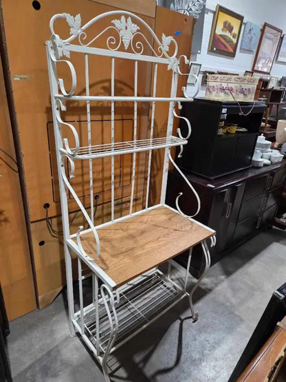 White Metal Bakers Rack