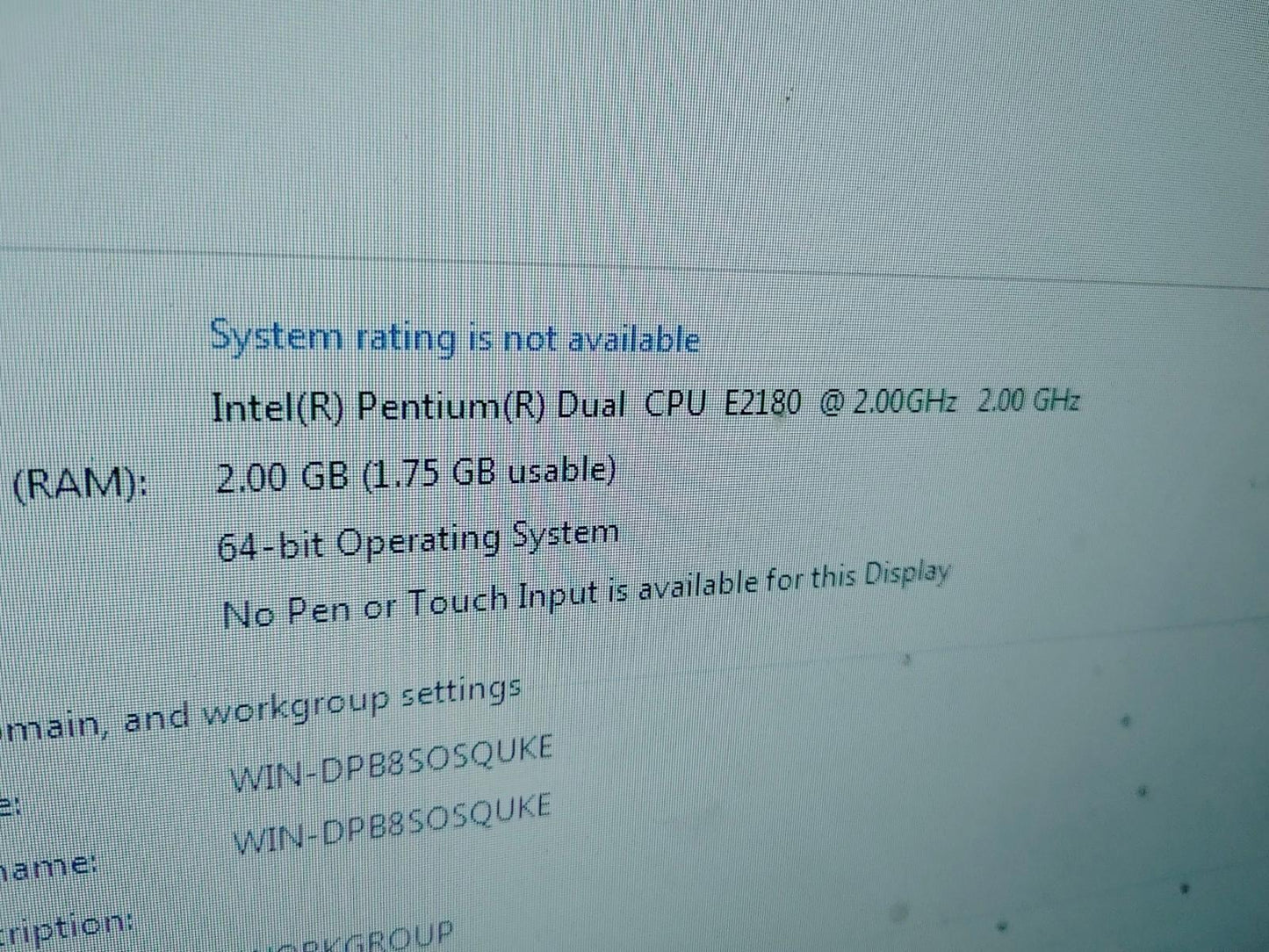 Acer Aspire M1640 Windows 7 PC Pentium 2GHz 2GB RAM 320GB HDD Black Works Tested