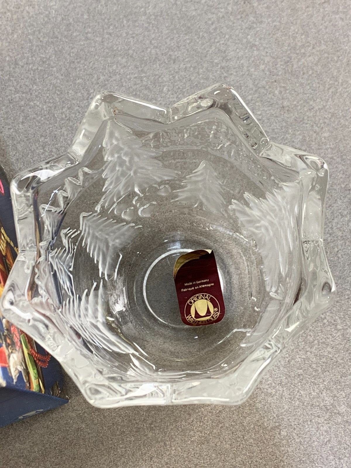 Walther Glas Germany Scandi Folk Glass Christmas Tea Light Holder + Original Box