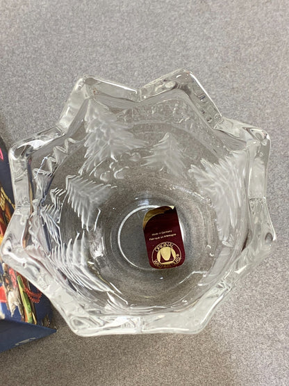 Walther Glas Germany Scandi Folk Glass Christmas Tea Light Holder + Original Box