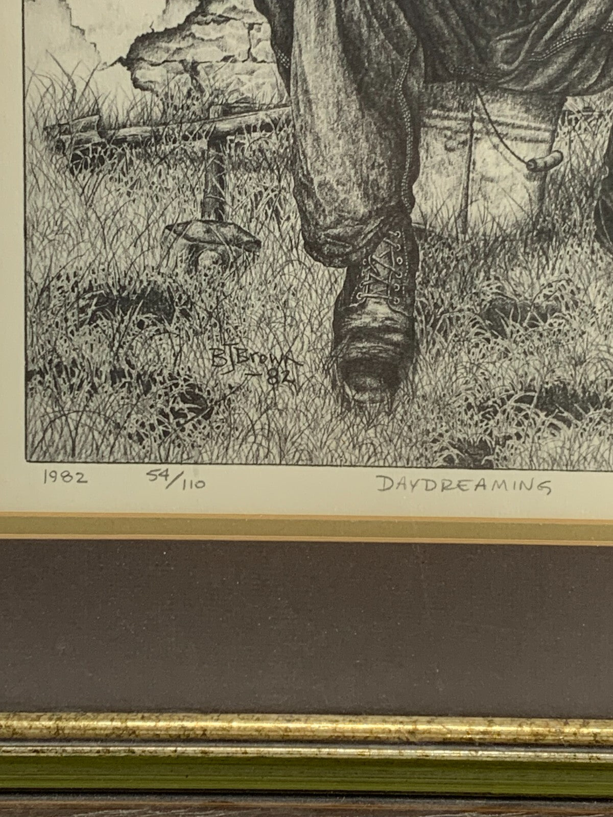 Bernie Brown "DAYDREAMING" Art Framed Print 1982, 54/110