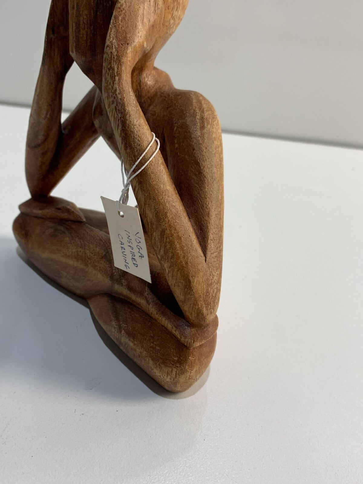 Wood Lotus Meditation Yoga Sculpture Hand Carved, "Natural Meditation"