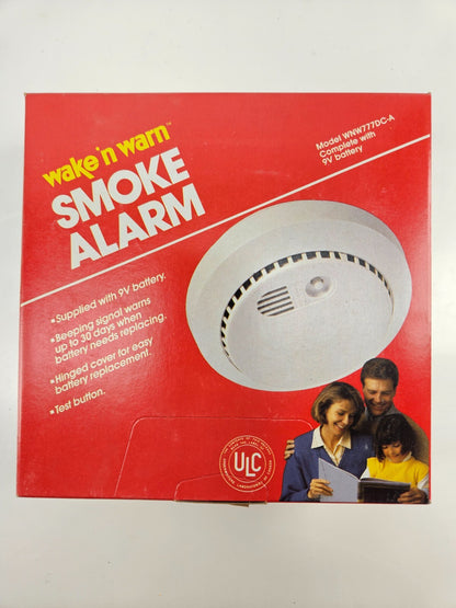 Wake N Warn Smoke Fire Alarm Detectors Security w/ 9v Battery