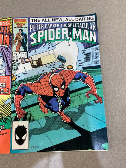 Peter Parker, The Spectacular Spider-Man #113 & #114 (1986) VF+ Marvel Comics