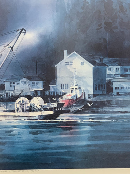 'Pacific Belle' Bamfield BC painting By Harry Heine, 27/350