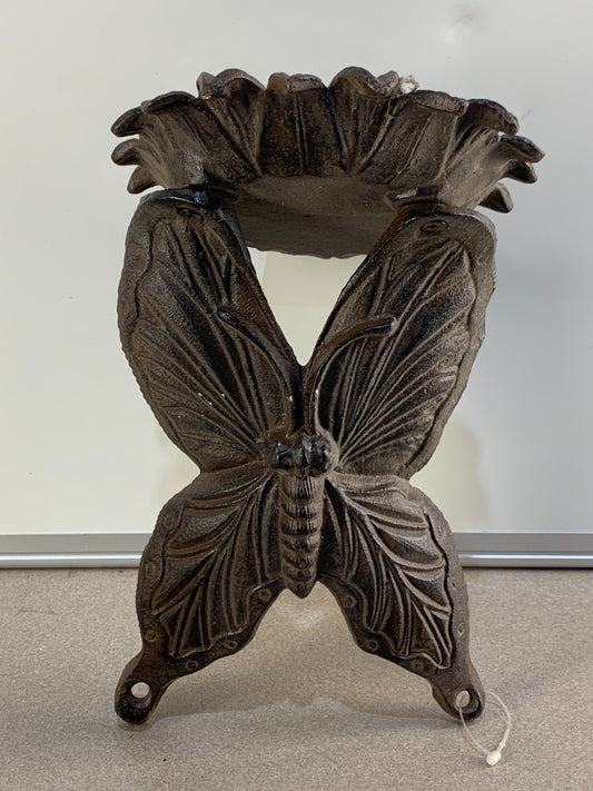 Vintage Butterfly Cast Iron Garden Lantern Patio Light Candle Holder