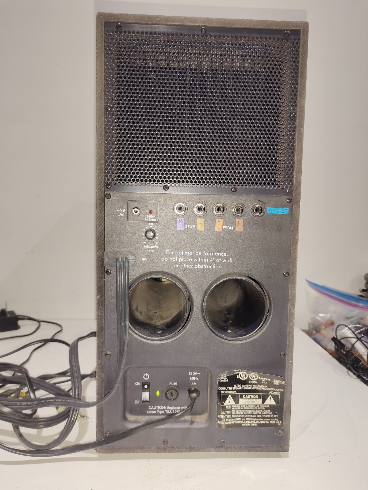 Dell Altec Lansing Multimedia Computer Speaker System Powered Subwoofer ADA995