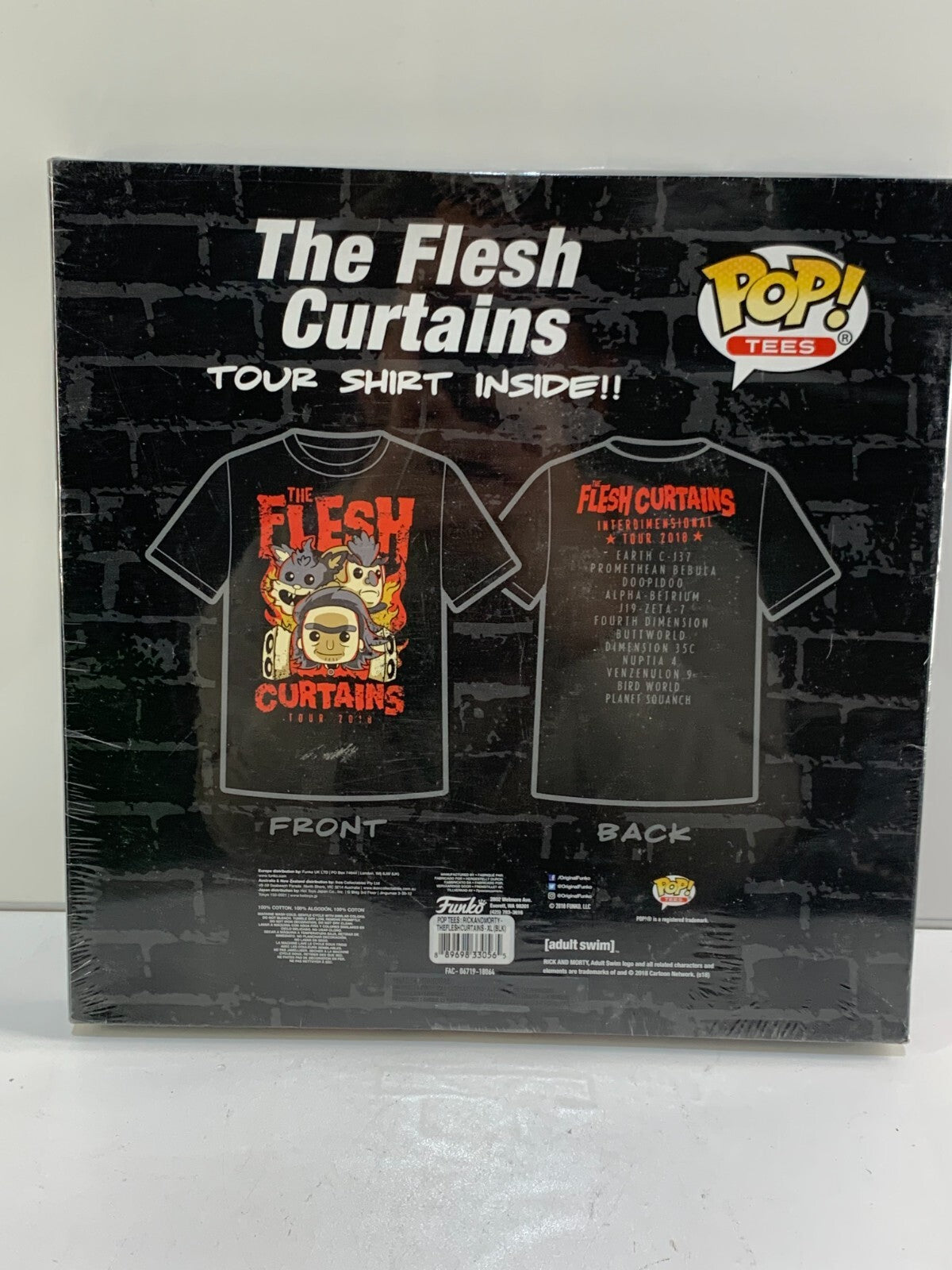 Funko Pop Rick and Morty The Flesh Curtains Tour T-shirt XL Black, SEALED