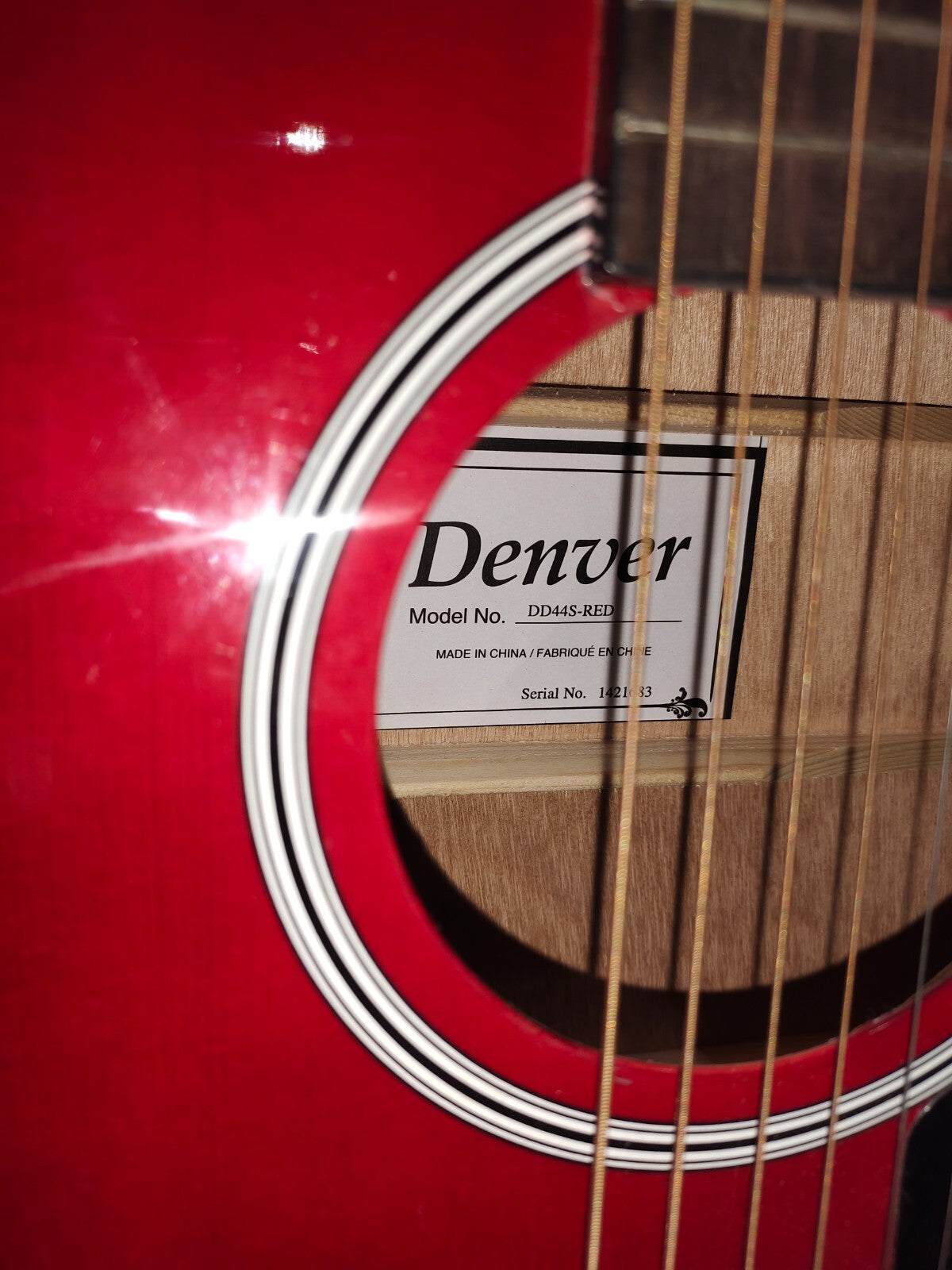 Denver DD44S Guitar With Bag - RED
