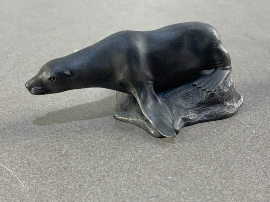 Fine Pewter The Sea Lion by Franklin Mint Signed by Artist R. Berg