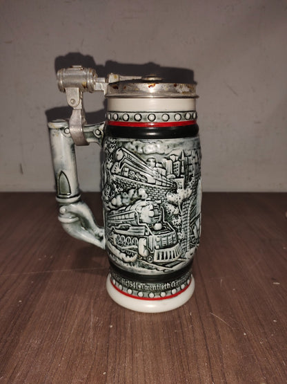 1982 Avon Ceramarte Brazil Decorative Beer Stein Orient Express Trains General