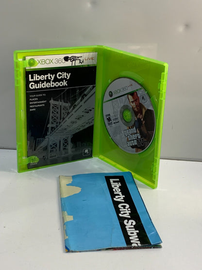 Xbox 360 live Grand Theft Auto Iv With manual And Subway Map
