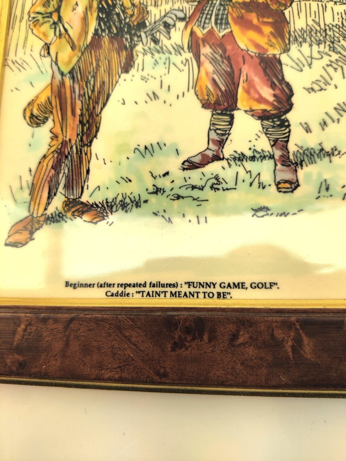 Vintage Frank Reynolds Framed Golf Tile Prints by Maw & Company England