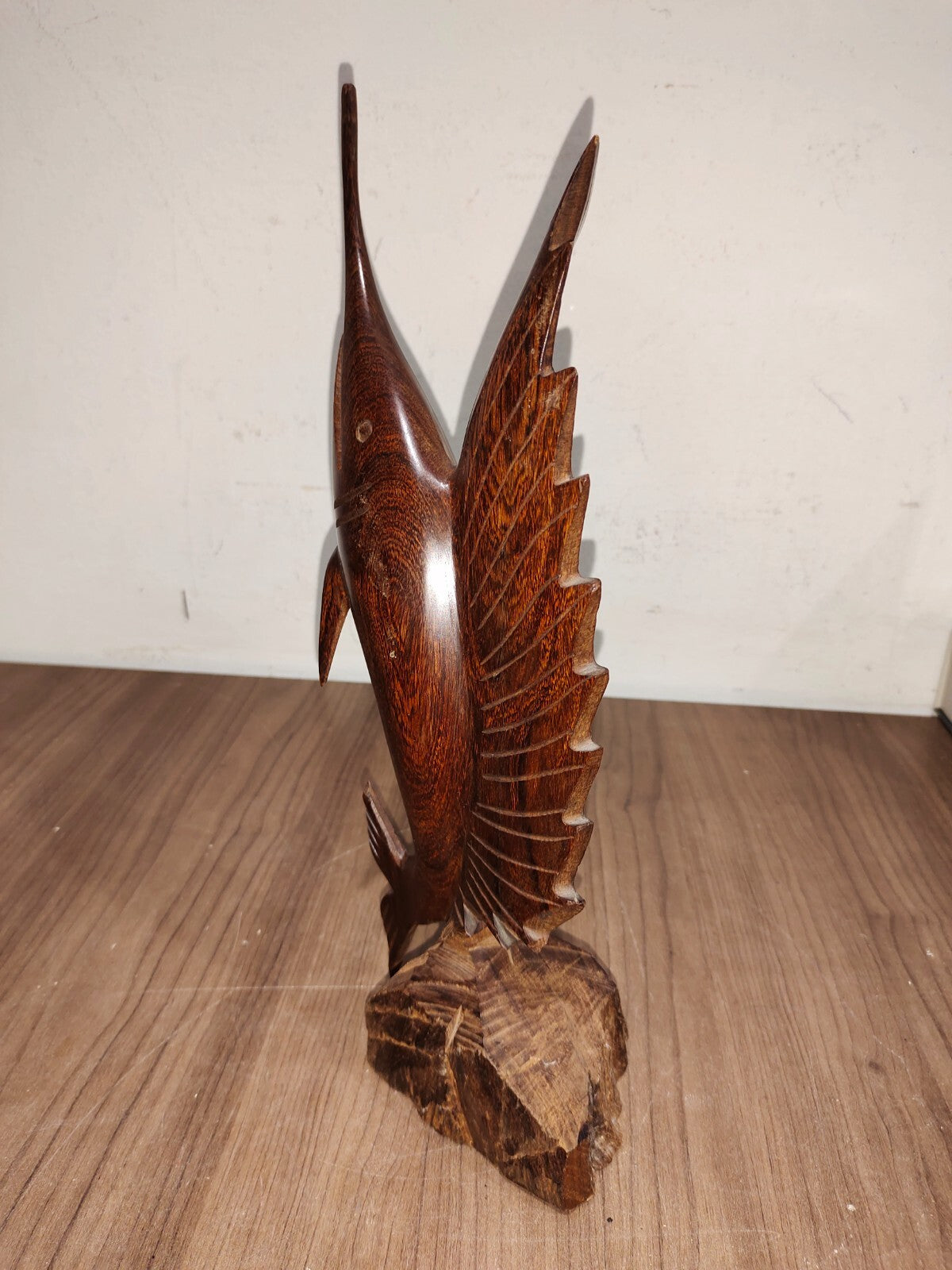 Hand Carved Wooden  Sailfish Fish Marlin Marine Sculpture