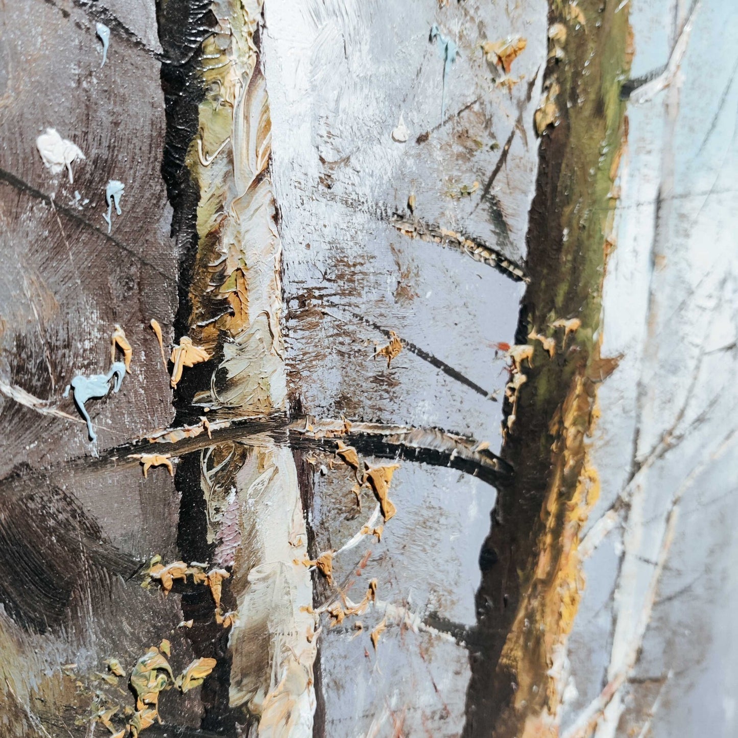 Erich Seifert Signed Landscape Nature Painting Framed 38" x 34"