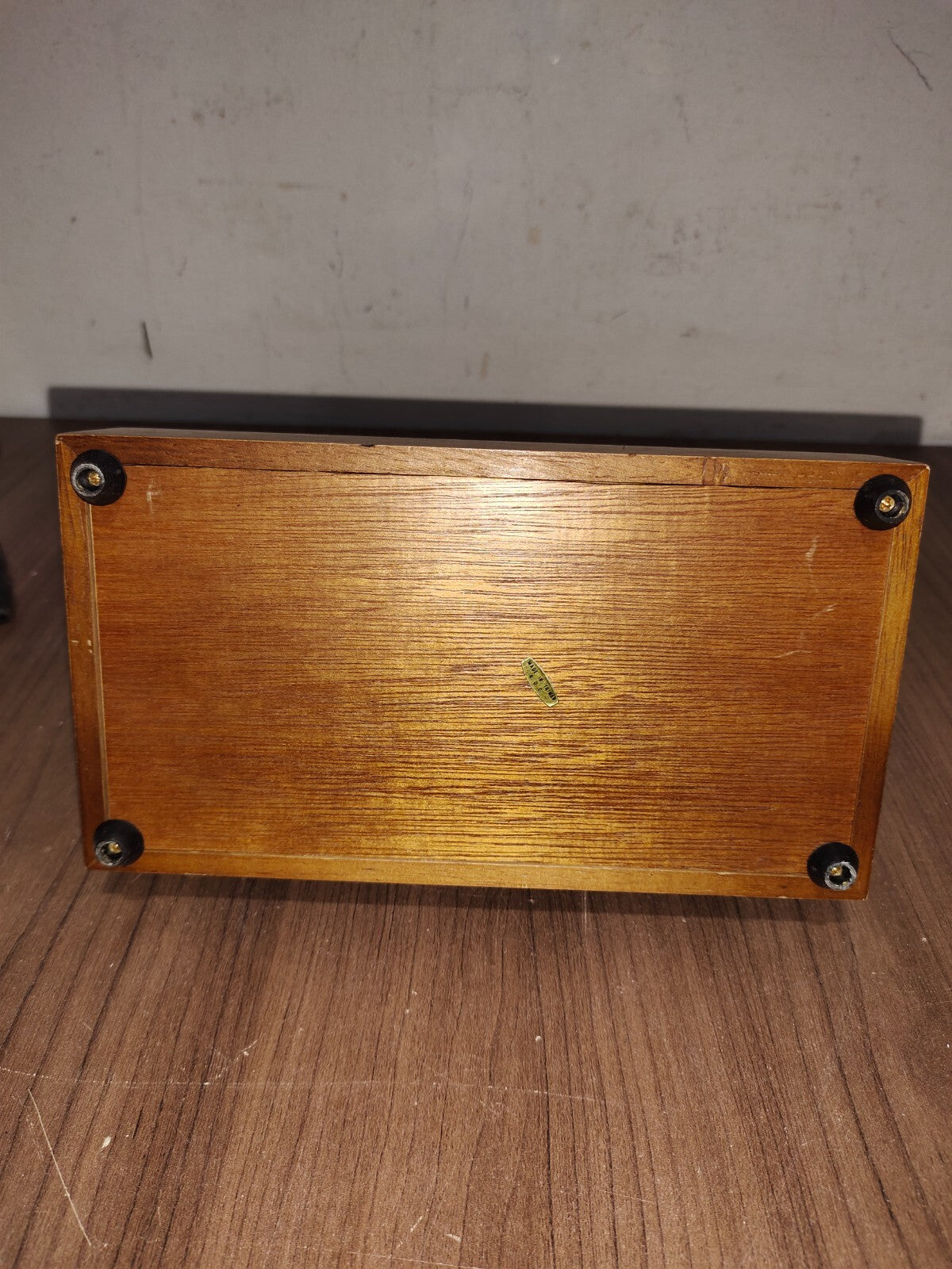 Vintage Crude Oil Pump Music Box Automaton Gilt Gold Pump With Wooden Case