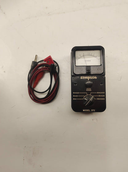 Vintage Simpson Electric Co. A.C. Voltmeter Model 376  1000 OHMS Per Volt