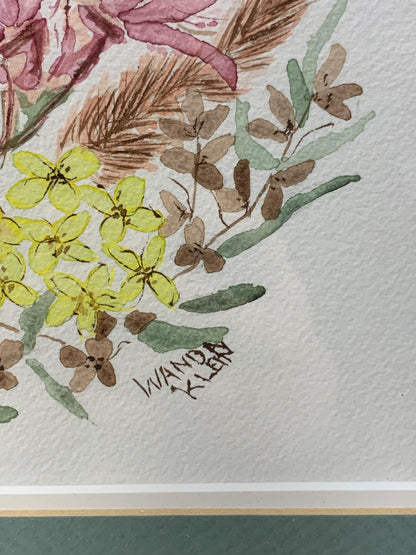 Flower Hand-Colored Botanical Prints by Wanda Klein