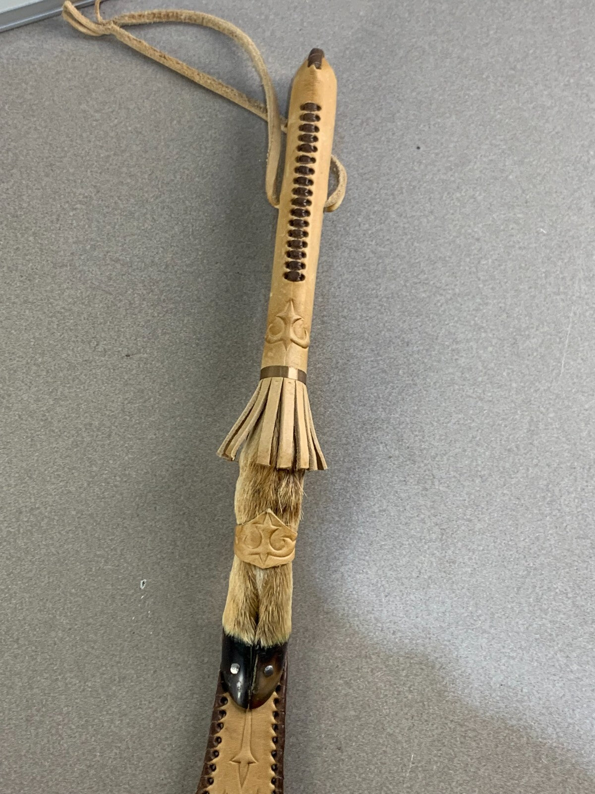 Taxidermy Goat Hoof Horse Whip Native American