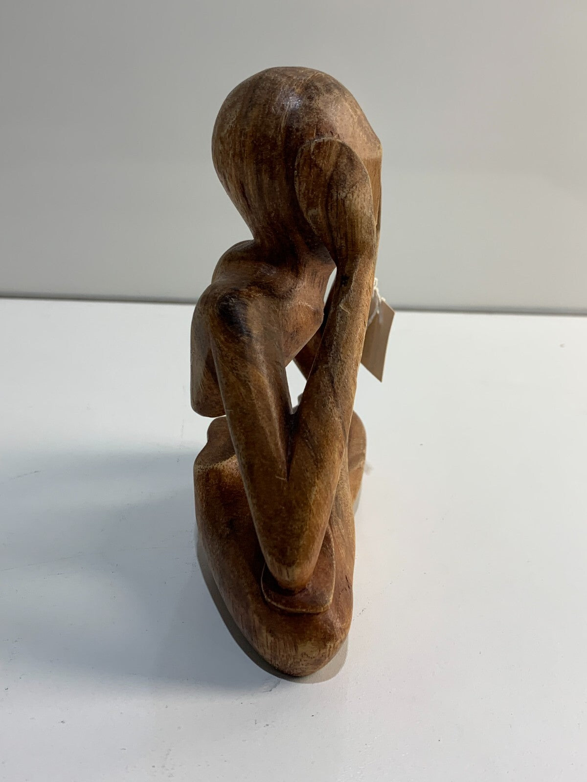 Wood Lotus Meditation Yoga Sculpture Hand Carved, "Natural Meditation"