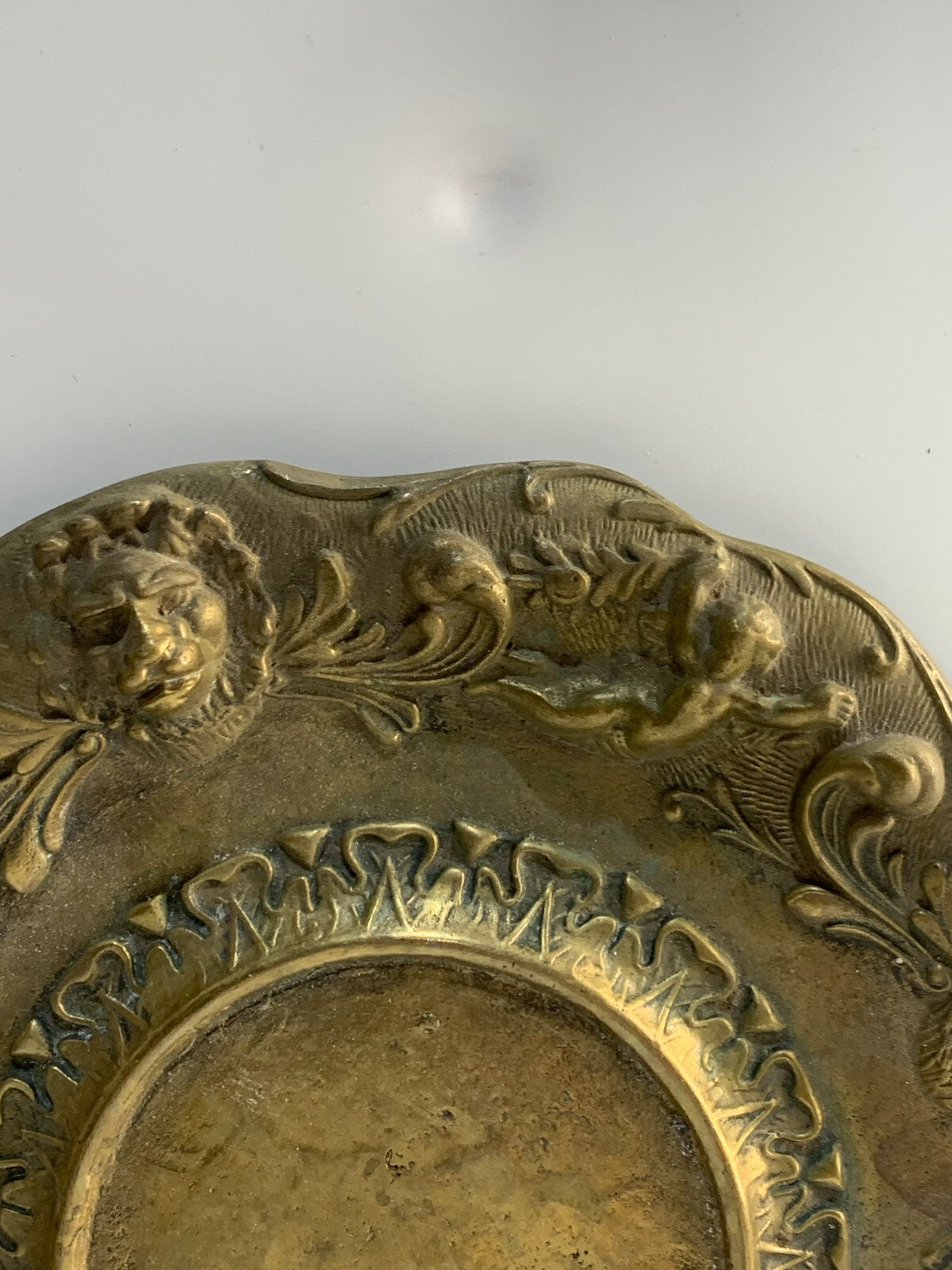 Vintage Round Brass Plate