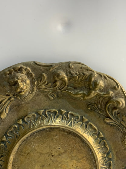 Vintage Round Brass Plate