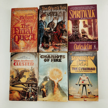 Lot of 6 PB Vintage Science Fiction Fantasy Books 1970s-1990s