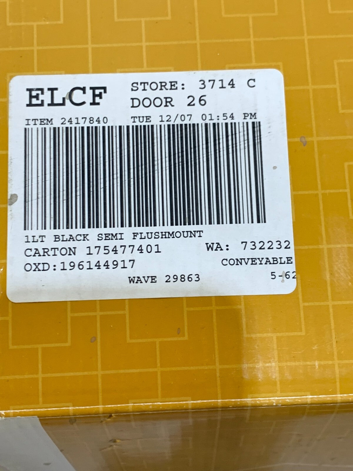 Canarm Mazu ISF670B01BK 1-Light Semi-Flush Mount