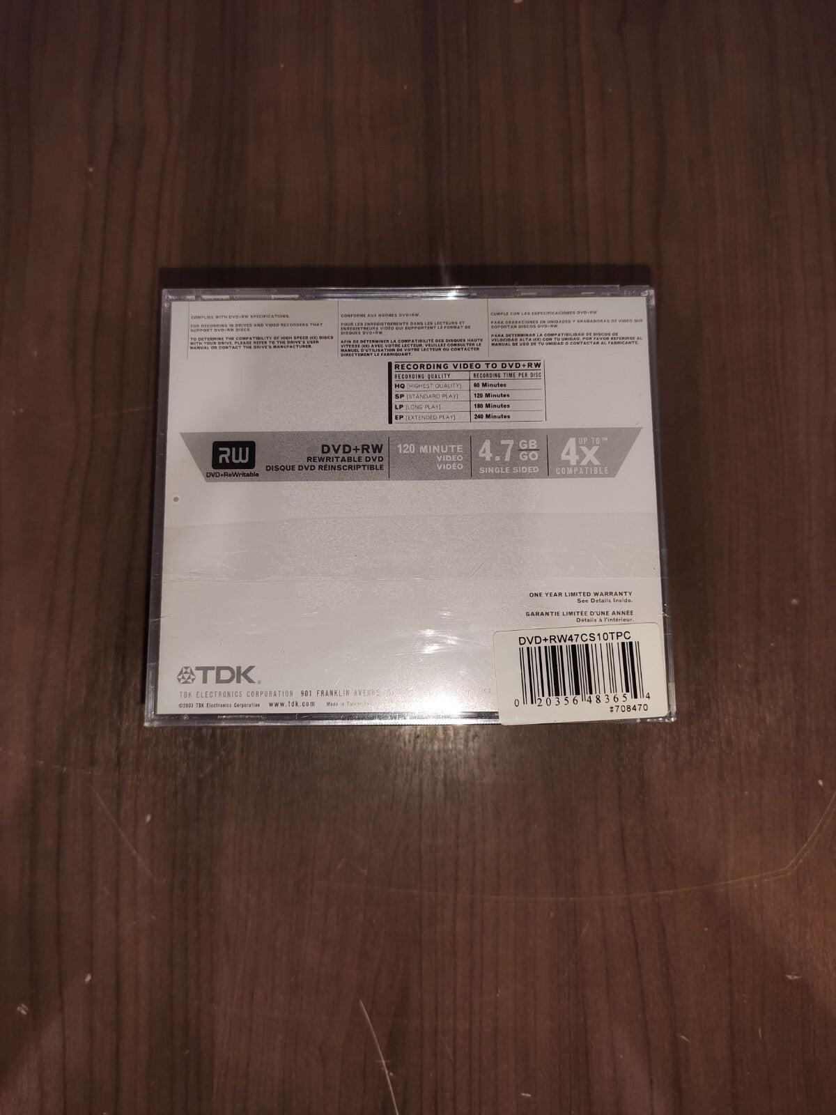 Brand New TDK DVD- RW Rewritable 10 Pack 4X 4.7 GB 120 Minutes Recordable Blank
