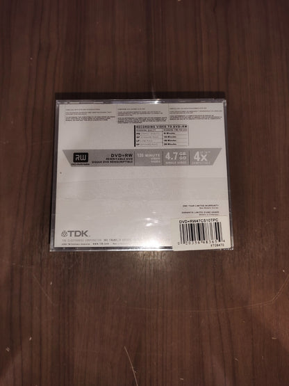 Brand New TDK DVD- RW Rewritable 10 Pack 4X 4.7 GB 120 Minutes Recordable Blank
