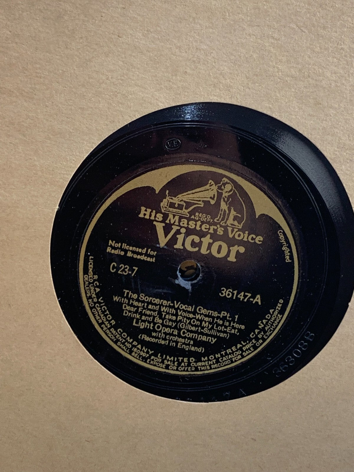 Vintage RCA Victor Concert Series The Yeoman of the Guard-Gilbert &Sullivan