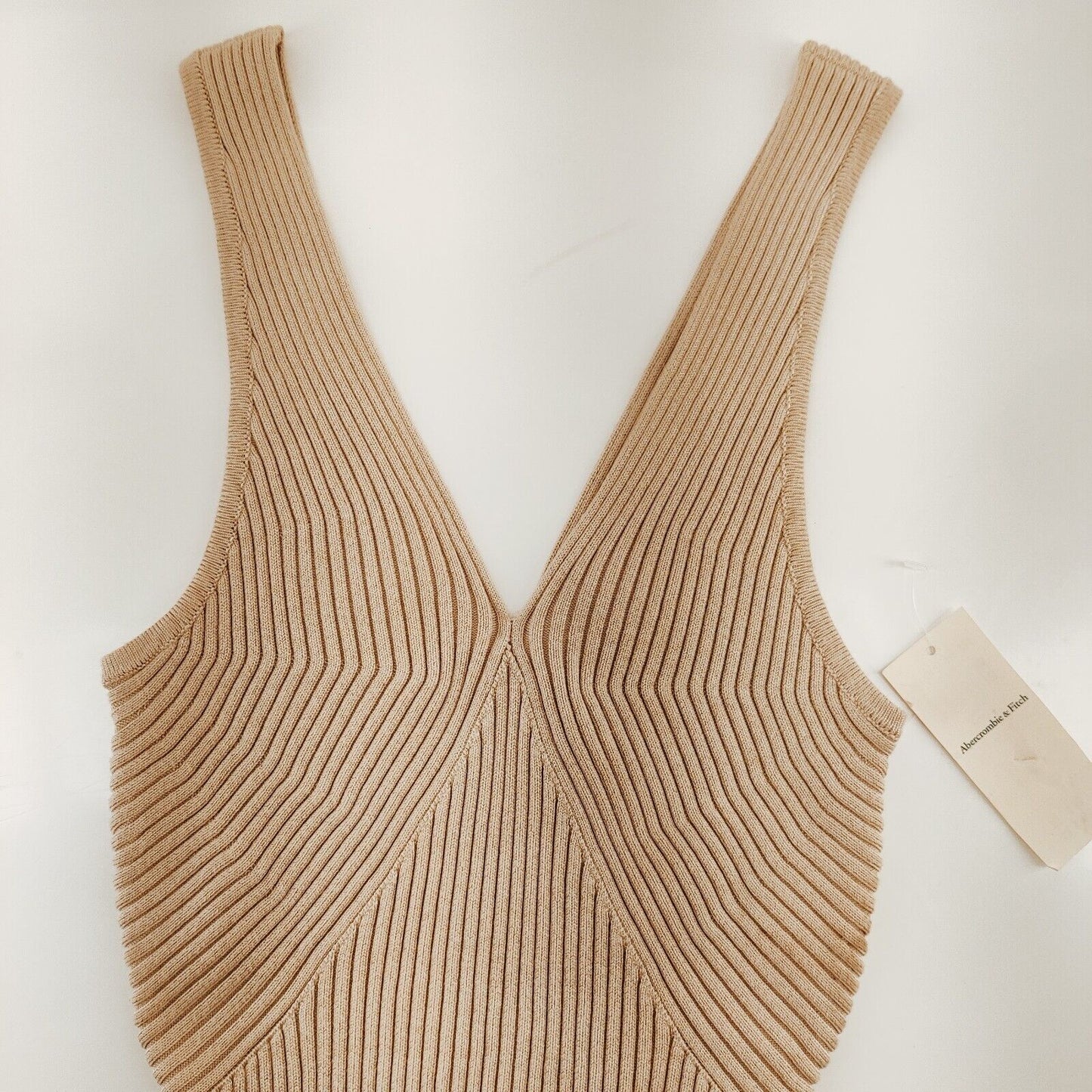 NWT Abercrombie & Fitch Ribbed Knit Beige Bodysuit Women's Size Small