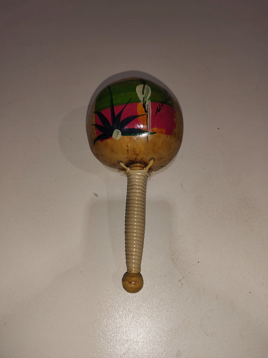 Vintage Wood Painted Rattle Toy