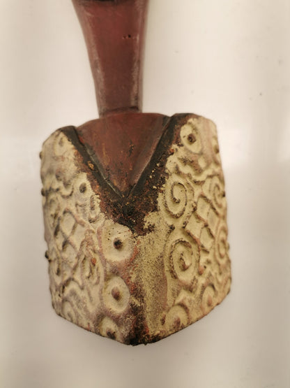 Vintage African Potrait Elongated Face, Long Beard. Made in Ghana