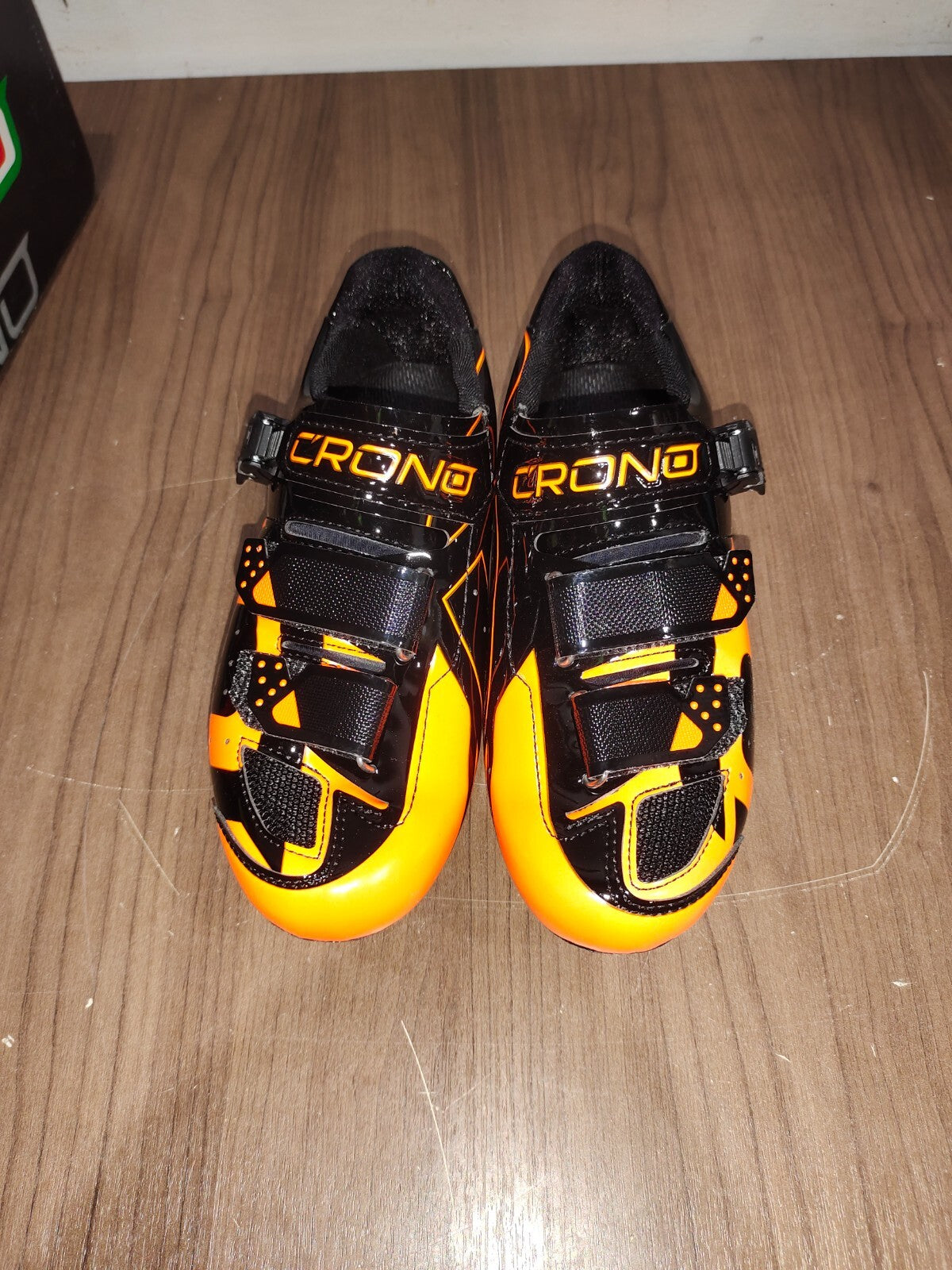 Crono CX-3 17 Mountain Bike Gravel BMX Shoes - Black Orange - Size - 38 (EUR)