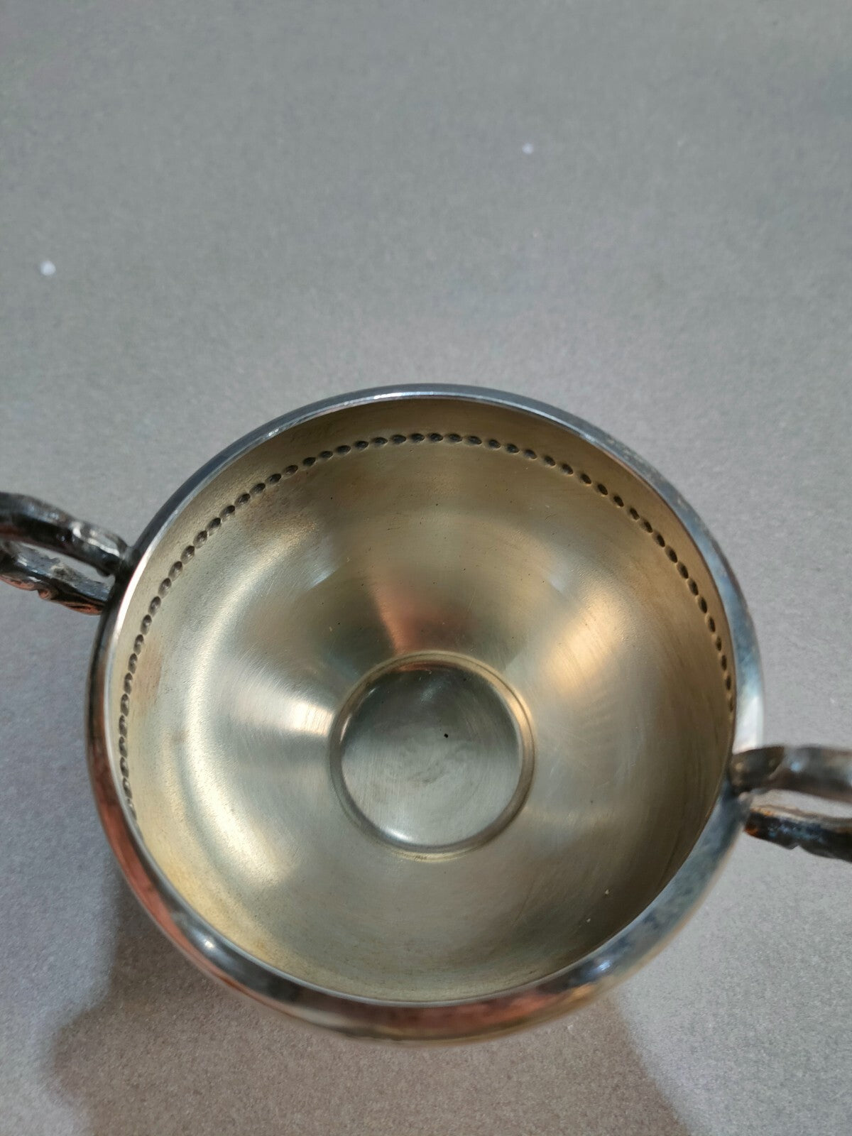 Antique 2 Piece Silver Viking Plate Tea Set, Creamer & Sugar Bowl