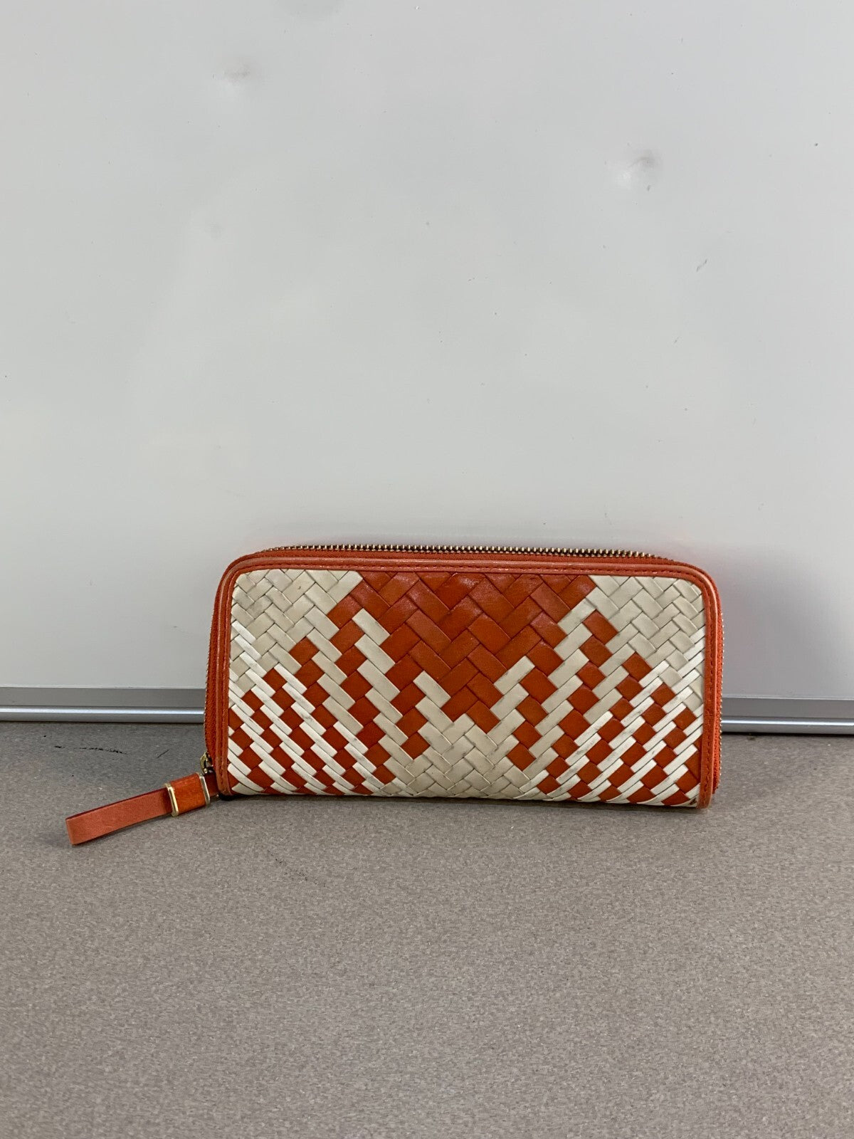 Cole Haan Genevieve Woven Leather Weave Triangle Tote Wallet