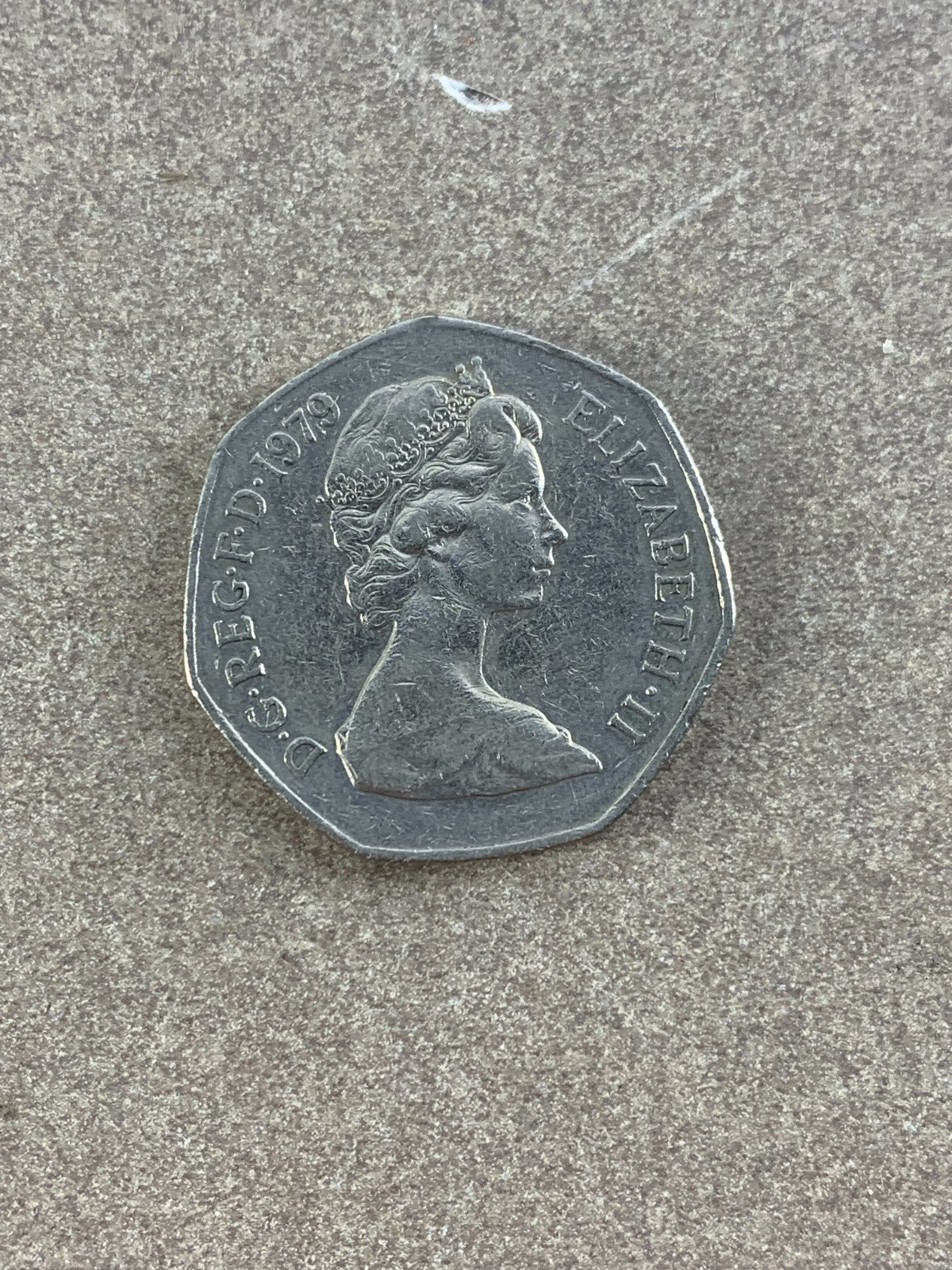 1979 Queen Elizabeth II D.G.REG.F.D.RARE 50 Fifty Pence UK Coin Collector, C/N
