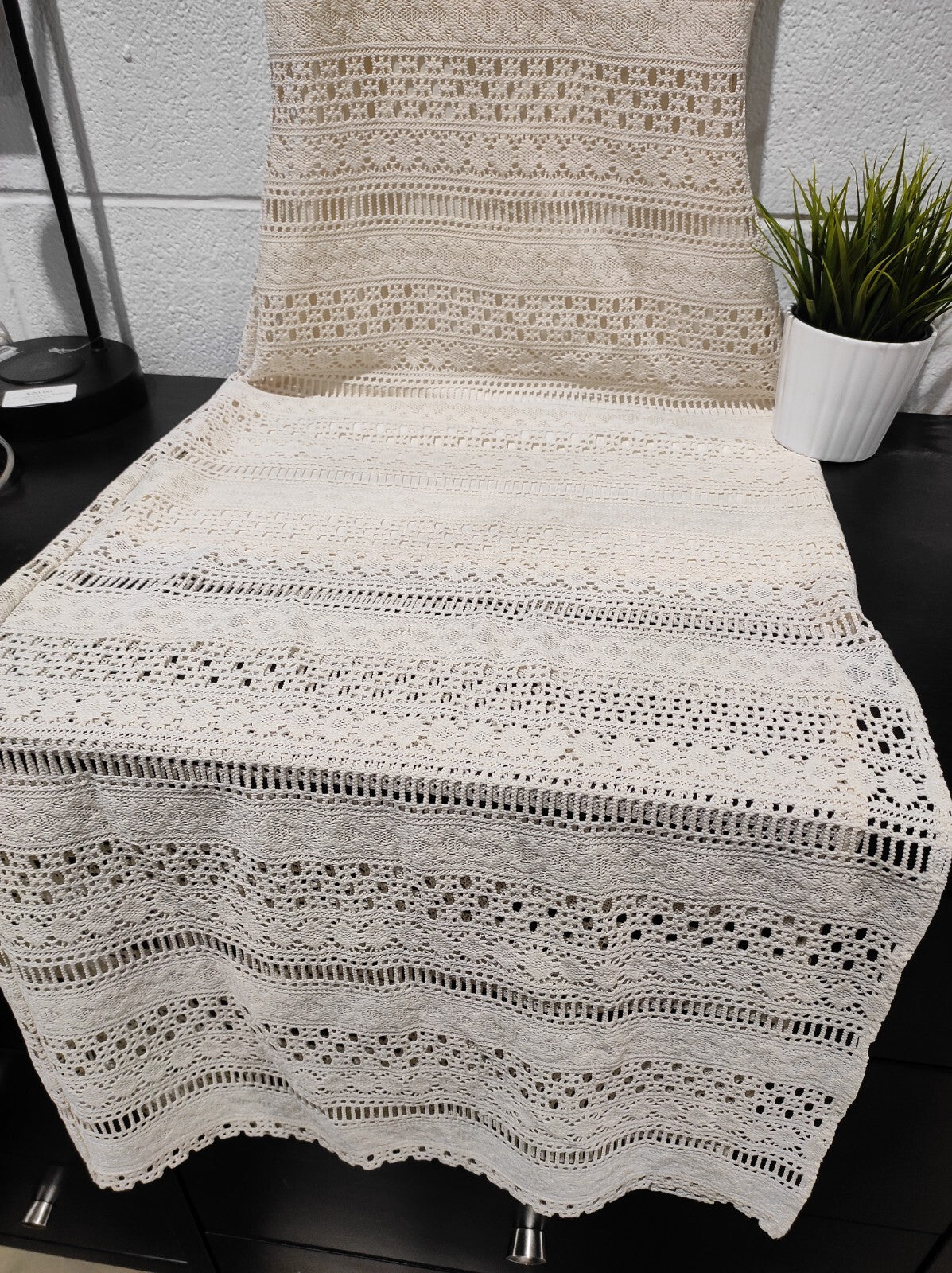 Guess Diego Dress Women's Small Ivory Cream Crochet Maxi Beach Summer