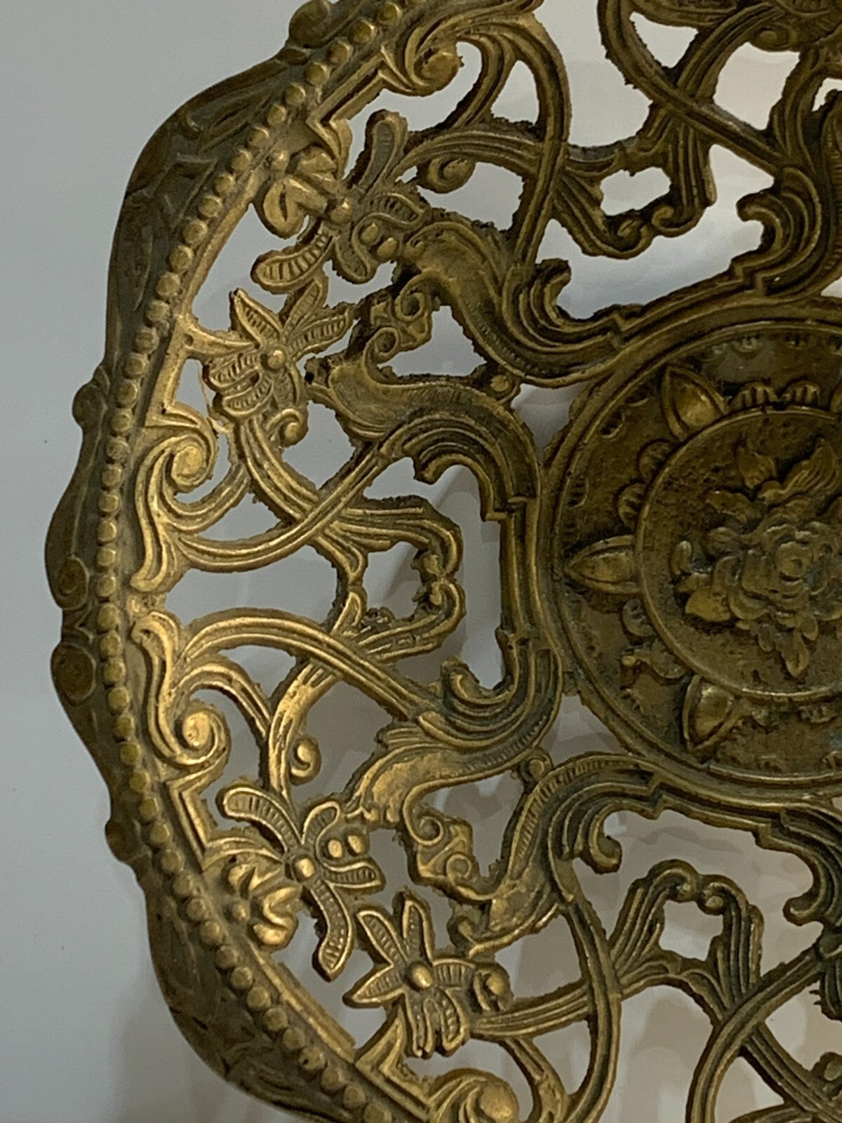 Depose Italy Metal Bowl With Gold Antique Finish