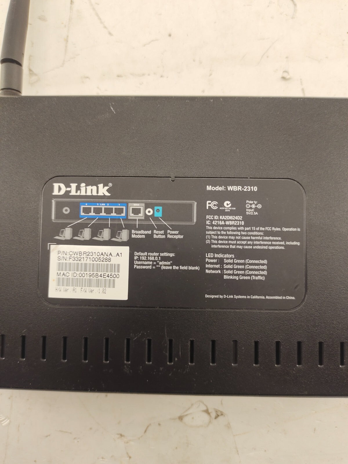 D-Link WBR-2310 Wireless G Router