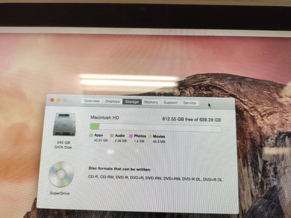 Apple iMac A1225 Early 2009 24" Intel Core 2 Duo 2.8GHz 4GB RAM 1TB HDD