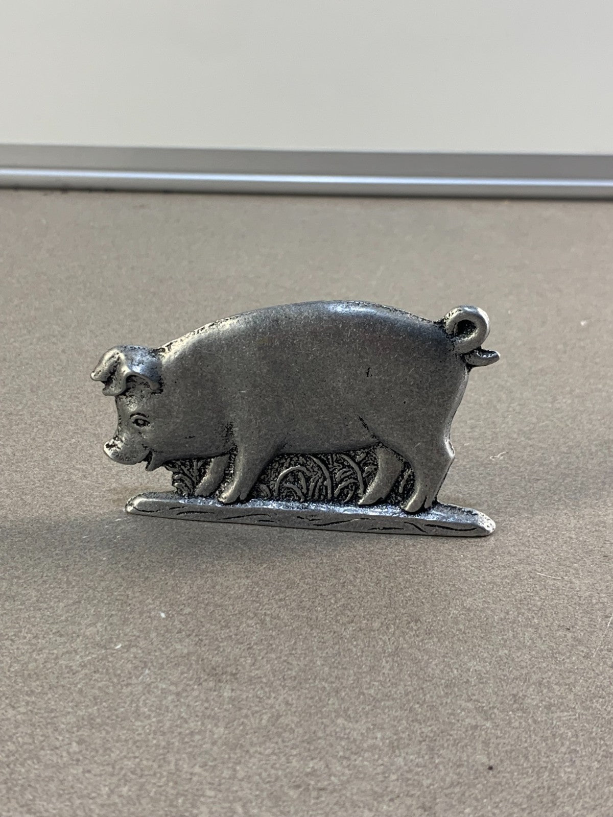Vintage Aluminum Pig - Candle Holder
