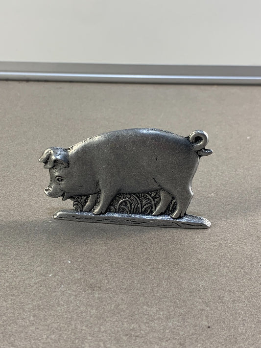 Vintage Aluminum Pig - Candle Holder