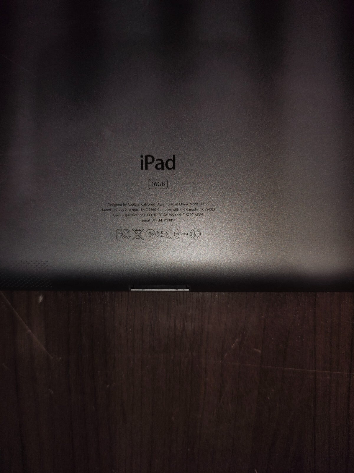 Apple iPad 2nd Gen Black A1395 16GB Wi-Fi MC769LL/A 9.7" - Untested