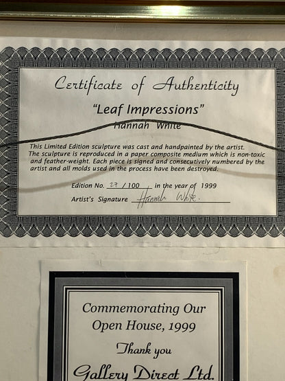 "Leaf Impressions" by Hannah White (27/100), With certificate