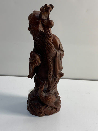 Vintage Oriental Chinese Hand Carved Wood Old Main Figure/ Statue