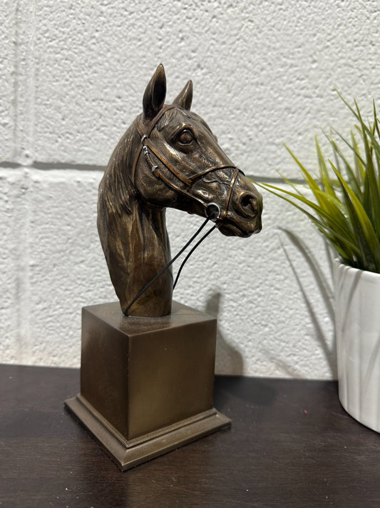 Veronese Design Stunning Bronze Finish Thoroughbred Horse Bust statue