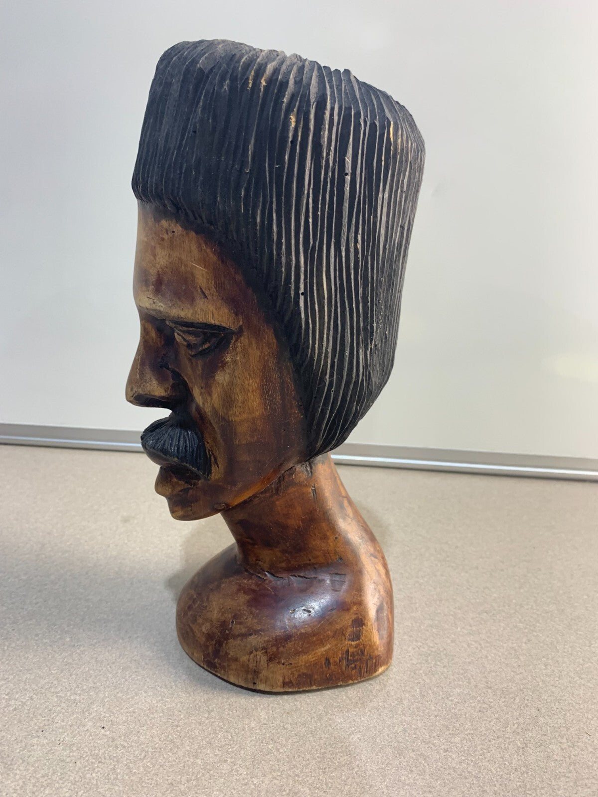 Beautiful Hand Carved Wooden Bust from Jamaica