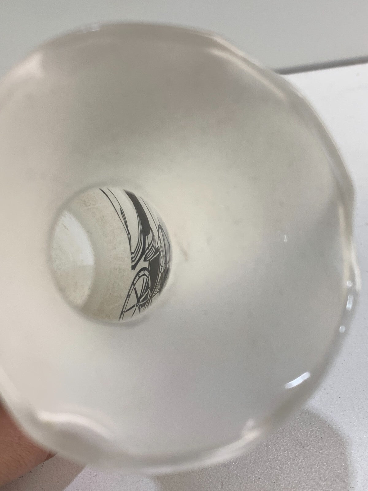 Vintage Egyptian Themed Glass Fluted Vase